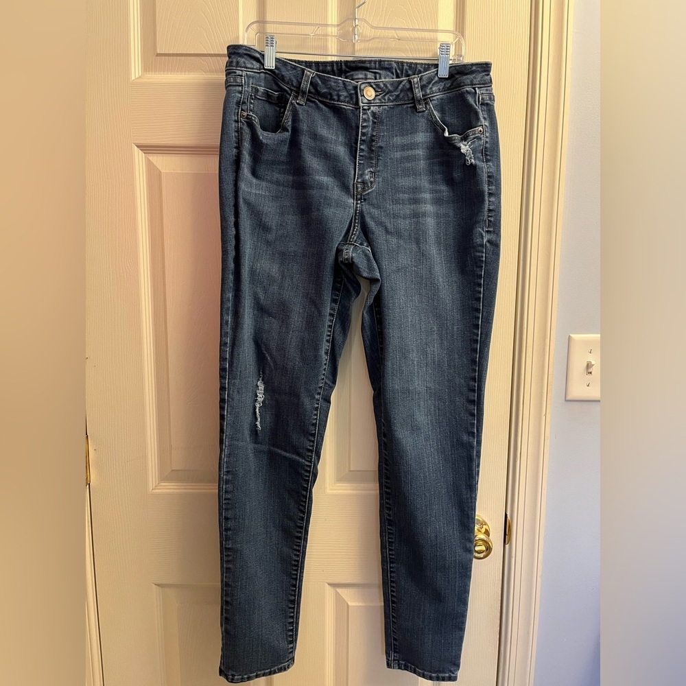Venezia by Lane Bryant Medium Blue Distressed Jeans 16L